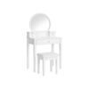 Vasagle sminkbord med spegel och pall i vitt, modern design.