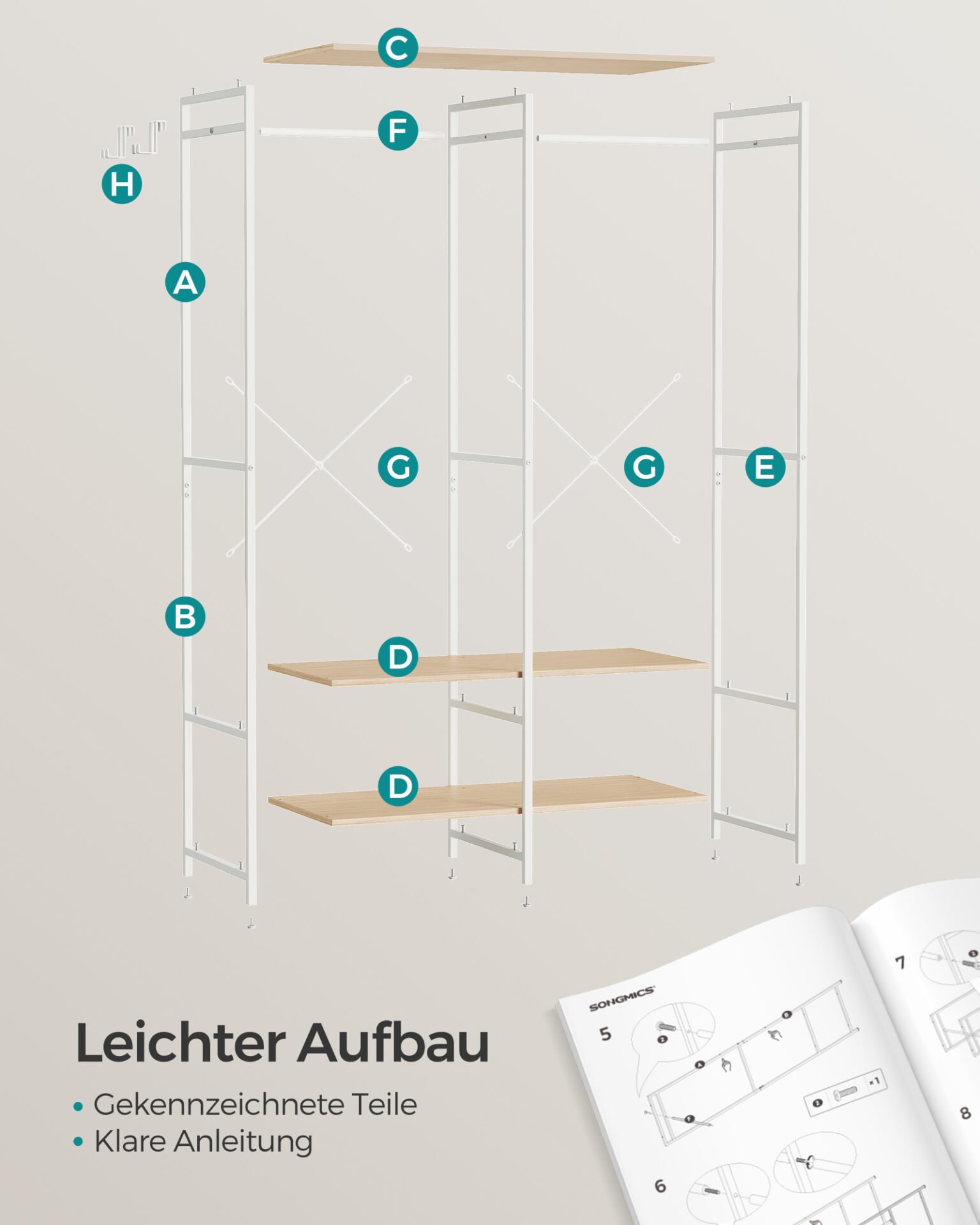 VASAGLE Floating Shelf Wall Mounted LWS440B01 7 VASAGLE Floating Shelf Wall Mounted LWS440B01 - Bild 7