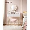 VASAGLE Dressing Table with Stool and Lighting, Power Strip, Mirror, Dressing Table, 40 x 100 x 134.8 cm, Cosmetic Table with Drawers, Padded Stool, Matte White / Pale Gold RVT619W01 4 VASAGLE Dressing Table with Stool and Lighting, Power Strip, Mirror, Dressing Table, 40 x 100 x 134.8 cm, Cosmetic Table with Drawers, Padded Stool, Matte White / Pale Gold RVT619W01 - Bild 4