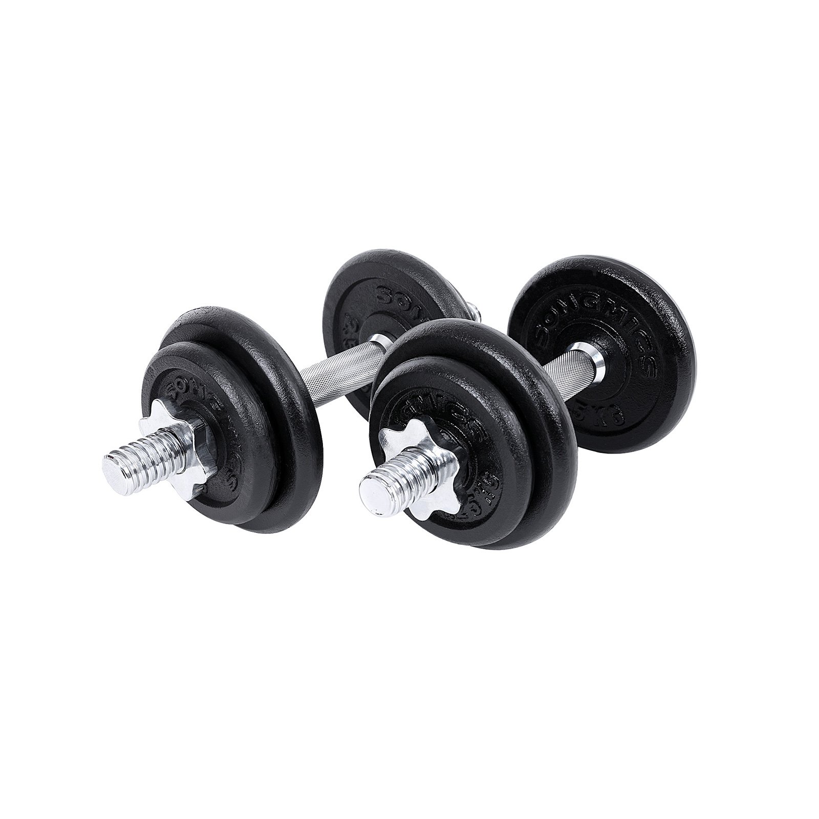 SONGMICS Set of 2 Cast Iron Dumbbells, 2 x 20 kg Weight Plates, Adjustable for Men Women Workout, Steel Grip, Fitness Training, Weight Lifting, Home Gym, Black SYL40T 1 SONGMICS Set of 2 Cast Iron Dumbbells, 2 x 20 kg Weight Plates, Adjustable for Men Women Workout, Steel Grip, Fitness Training, Weight Lifting, Home Gym, Black SYL40T