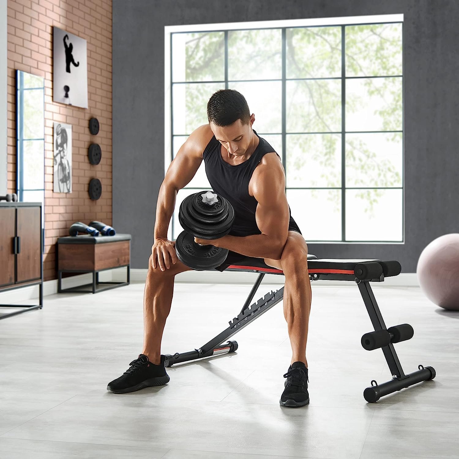 SONGMICS Set of 1 Cast Iron Dumbbells, Adjustable for Men Women Workout, Steel Grip, Fitness Training, Weight Lifting, Home Gym, Black 4 SONGMICS Set of 1 Cast Iron Dumbbells, Adjustable for Men Women Workout, Steel Grip, Fitness Training, Weight Lifting, Home Gym, Black - Bild 4