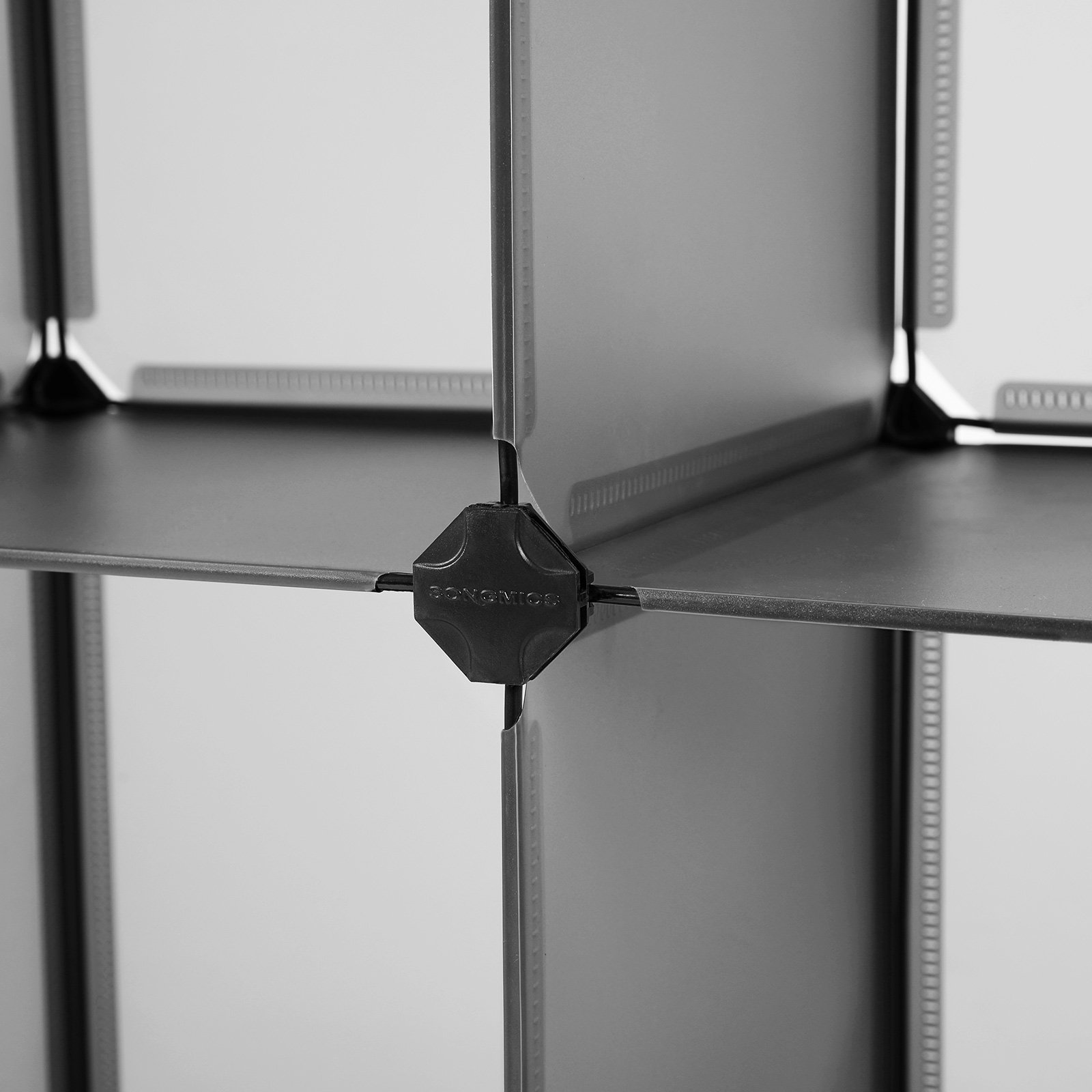 SONGMICS Interlocking Shoe Rack, Rectangular Storage Organiser, 15-Slot Modular DIY Storage Shelf Unit, Metal Wire Wardrobe, Grey LPC44G 5 SONGMICS Interlocking Shoe Rack, Rectangular Storage Organiser, 15-Slot Modular DIY Storage Shelf Unit, Metal Wire Wardrobe, Grey LPC44G - Bild 5