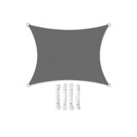 2 x 3 m solsegel, vattentåligt, 93 % UV-skydd, rökgrå