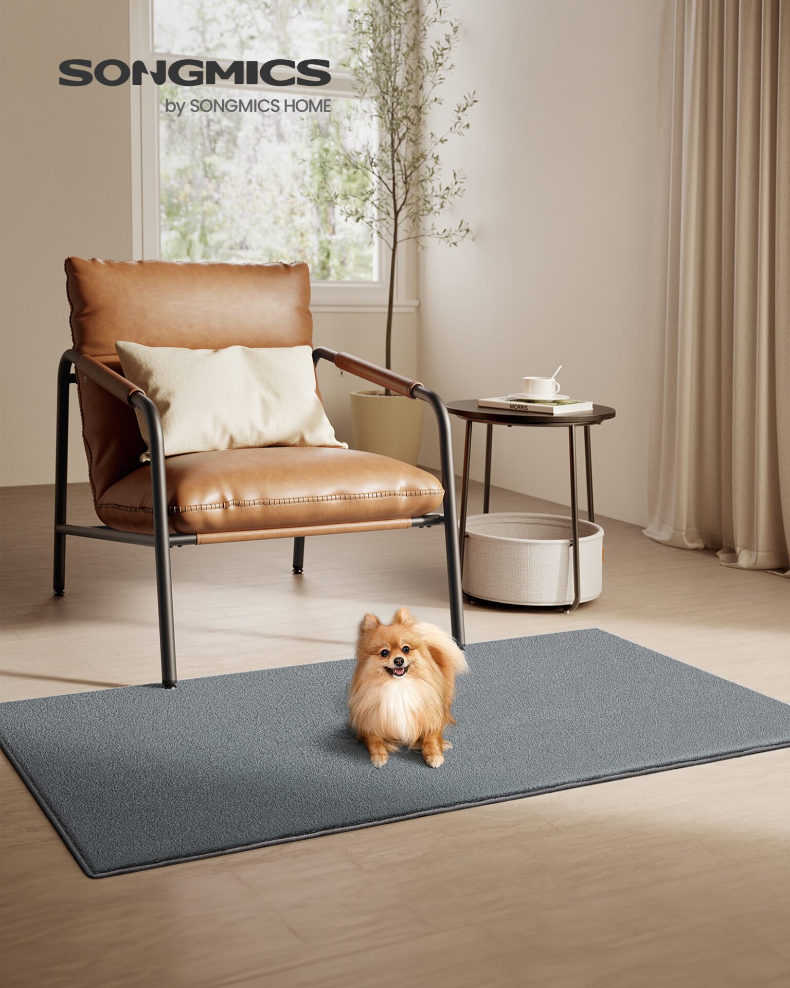 SONGMICS Rug, 80 x 150 cm, Non-Slip Rug, Home Decor, for Living Room, Bedroom, Nursery, Machine Washable, Modern Style, Dove Gray TAR011G01 2 SONGMICS Rug, 80 x 150 cm, Non-Slip Rug, Home Decor, for Living Room, Bedroom, Nursery, Machine Washable, Modern Style, Dove Gray TAR011G01 - Bild 2