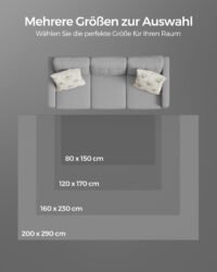 SONGMICS Rug, 160 x 230 cm, Non-Slip Rug, Home Decor, for Living Room, Bedroom, Nursery, Machine Washable, Modern Style, Charcoal Gray TAR013G02 7 SONGMICS Rug, 160 x 230 cm, Non-Slip Rug, Home Decor, for Living Room, Bedroom, Nursery, Machine Washable, Modern Style, Charcoal Gray TAR013G02 - Bild 7
