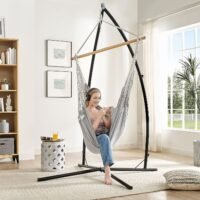 SONGMICS GDC187G01 Hanging Chair, Hanging Chair with 2 Cushions, Metal Chain, Maximum Load 150 kg, Indoor and Outdoor Use, Living Room, Bedroom, Grey 3 SONGMICS GDC187G01 Hanging Chair, Hanging Chair with 2 Cushions, Metal Chain, Maximum Load 150 kg, Indoor and Outdoor Use, Living Room, Bedroom, Grey - Bild 3
