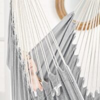 SONGMICS GDC187G01 Hanging Chair, Hanging Chair with 2 Cushions, Metal Chain, Maximum Load 150 kg, Indoor and Outdoor Use, Living Room, Bedroom, Grey 5 SONGMICS GDC187G01 Hanging Chair, Hanging Chair with 2 Cushions, Metal Chain, Maximum Load 150 kg, Indoor and Outdoor Use, Living Room, Bedroom, Grey - Bild 5