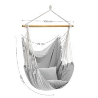 SONGMICS GDC187G01 Hanging Chair, Hanging Chair with 2 Cushions, Metal Chain, Maximum Load 150 kg, Indoor and Outdoor Use, Living Room, Bedroom, Grey 6 SONGMICS GDC187G01 Hanging Chair, Hanging Chair with 2 Cushions, Metal Chain, Maximum Load 150 kg, Indoor and Outdoor Use, Living Room, Bedroom, Grey - Bild 6