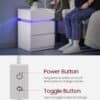 Nattduksbord med LED-belysning och modern design.
