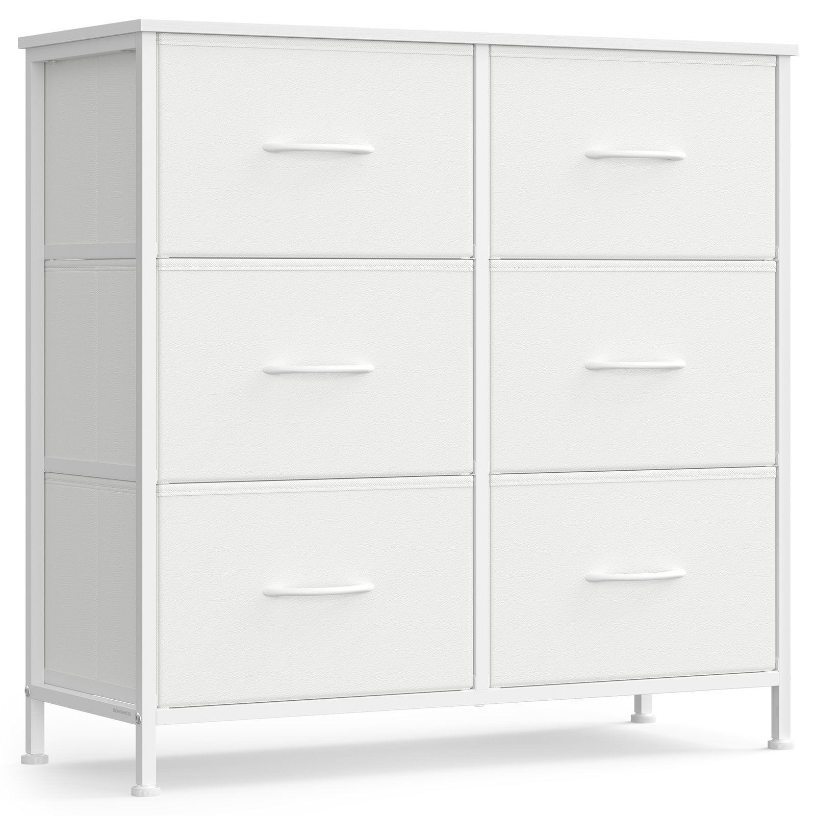 SONGMICS Dresser for Bedroom, Chest of Drawers, Steel, MDF, 6 Non-Woven Fabric Drawers, Storage Organizer Unit, Closet, Entryway, Cloud White and Snow White ULGS123WH01 1 SONGMICS Dresser for Bedroom, Chest of Drawers, Steel, MDF, 6 Non-Woven Fabric Drawers, Storage Organizer Unit, Closet, Entryway, Cloud White and Snow White ULGS123WH01