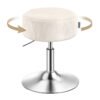 Justerbar sminkpall med 360° vridbar funktion och metallbas.
