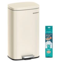 30L kökssoptunna med mjukstängande lock och innerhink, sandbeige