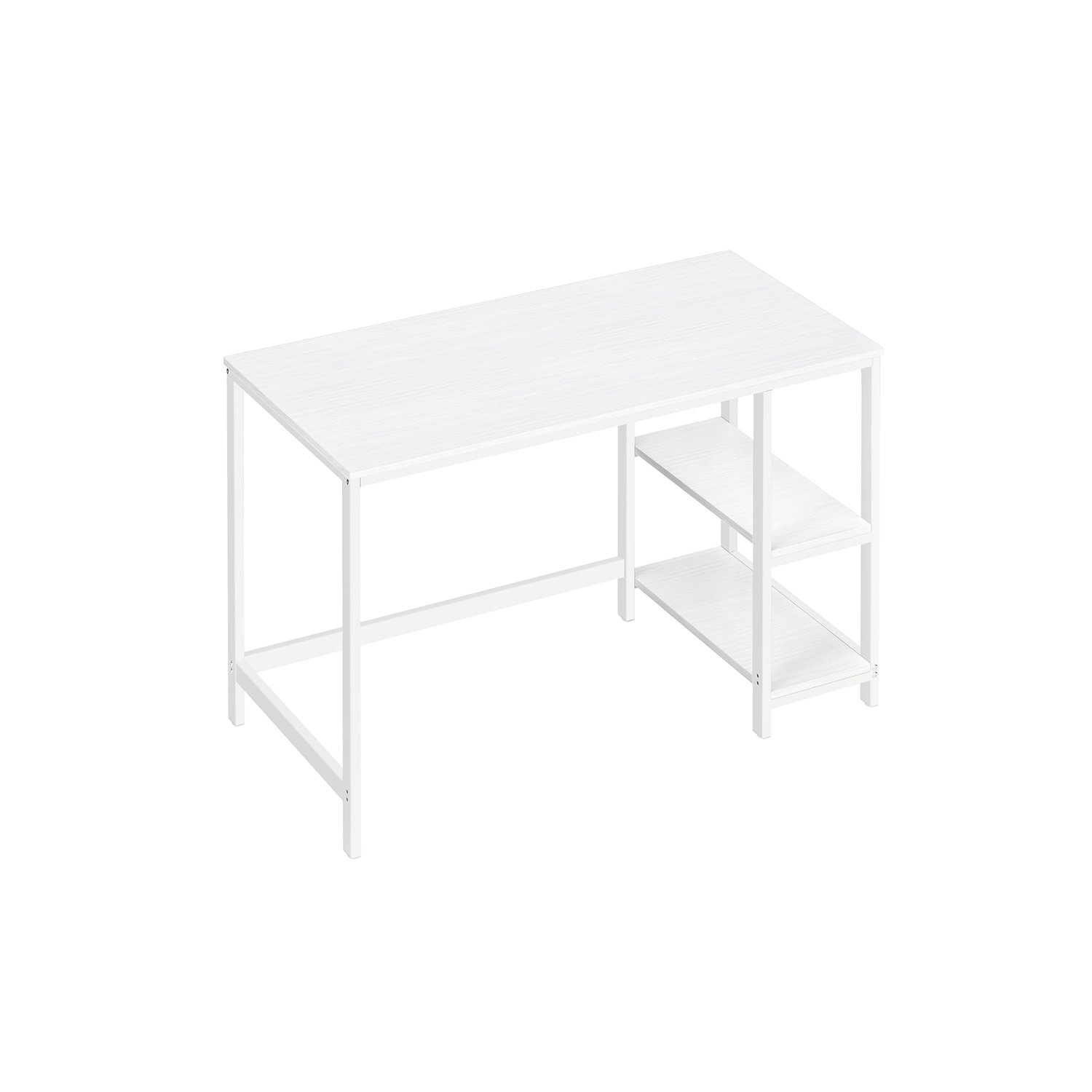 VASAGLE Computer Desk, Writing Desk with 2 Shelves on Left or Right, Work Table for Office Living Room, Steel Frame, Modern, Maple White LWD047W44 1 VASAGLE Computer Desk, Writing Desk with 2 Shelves on Left or Right, Work Table for Office Living Room, Steel Frame, Modern, Maple White LWD047W44