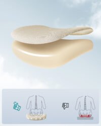 Kontorsstol, Skrivbordsstol, Ergonomiskt ryggstöd, Höjdjusterbart, Uppfällbara armstöd, Cappuccino Beige - Bild 5