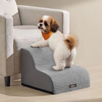 2-stegs hundtrappa, hundtrappa för säng, soffa, vattentät, duvgrå