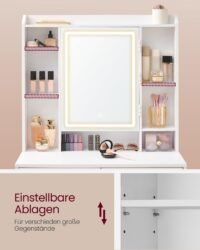 LED-belysningsbord med justerbar ljusstyrka, sminkbord, Cloud White 6 LED-belysningsbord med justerbar ljusstyrka, sminkbord, Cloud White - Bild 6