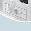Eluttag med flera anslutningar för sminkbord och LED-lampor.