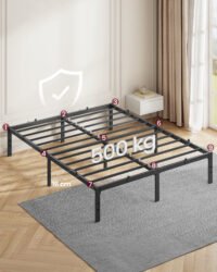 Sängram 140 x 190 med metallbas, metallram, förvaringsutrymme under, bläcksvart 4 Sängram 140 x 190 med metallbas, metallram, förvaringsutrymme under, bläcksvart - Bild 4