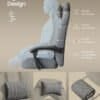 Ergonomisk kontorsstol med justerbart ryggstöd och nackstöd för optimal komfort.