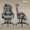 Ergonomisk kontorsstol för bekväm arbetsplats, justerbar höjd och ryggstöd, maxvikt 150 kg, rekommen.