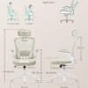 Ergonomisk kontorsstol med justerbar rygg och sittkomfort för vuxna och barn.