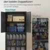 Stort förvaringsskåp med verktyg och material för garage och verkstad.