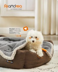 Feandrea Waterproof Dog Blanket, Sherpa Fleece Pet Blanket for Miniature Dogs, Cats, 73 x 63 cm, S, Machine Washable, Reversible Dog Couch Cover Protector, Grey PPB029G01