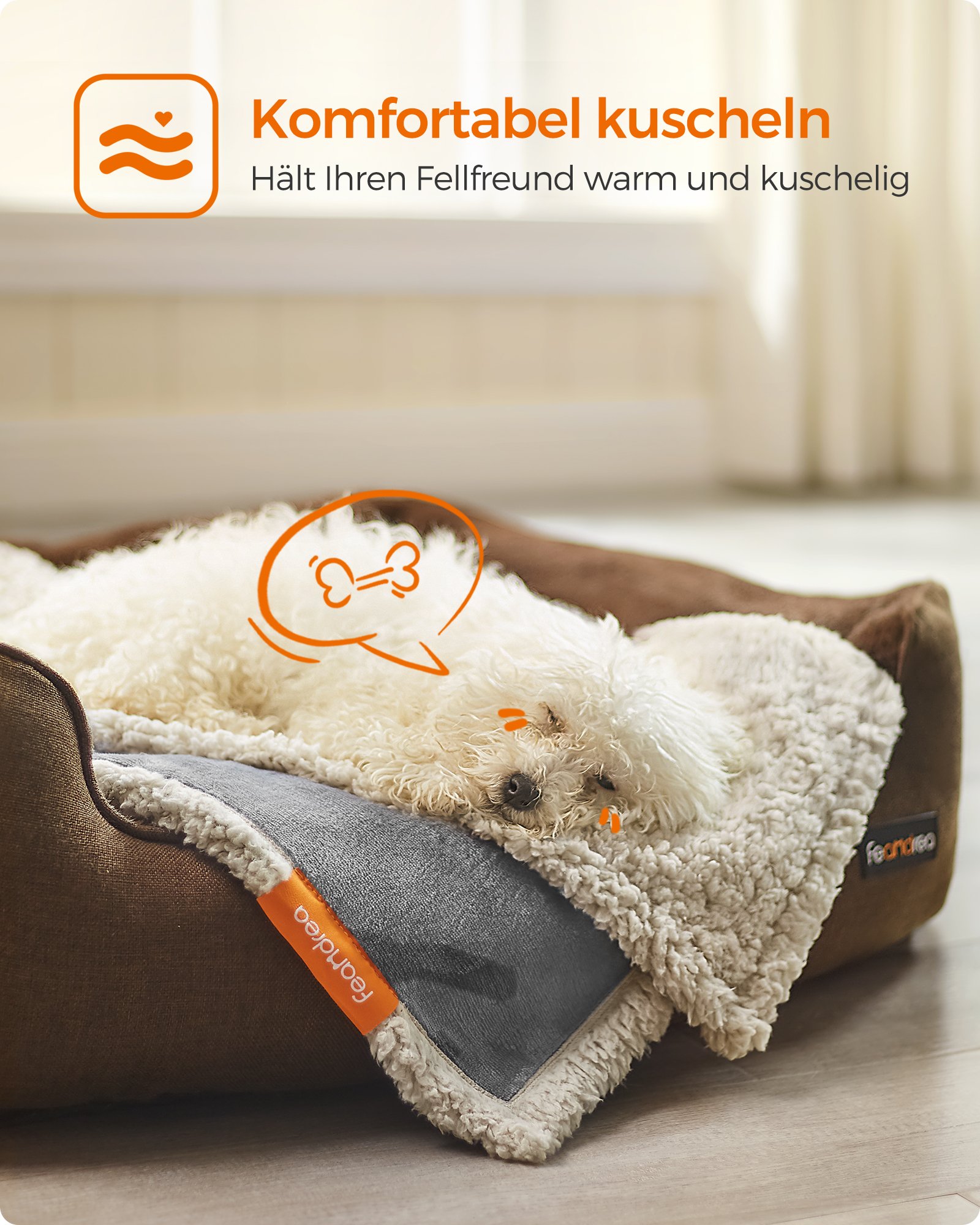 Feandrea Waterproof Dog Blanket, Sherpa Fleece Pet Blanket for Miniature Dogs, Cats, 73 x 63 cm, S, Machine Washable, Reversible Dog Couch Cover Protector, Grey PPB029G01 3 Feandrea Waterproof Dog Blanket, Sherpa Fleece Pet Blanket for Miniature Dogs, Cats, 73 x 63 cm, S, Machine Washable, Reversible Dog Couch Cover Protector, Grey PPB029G01 - Bild 3