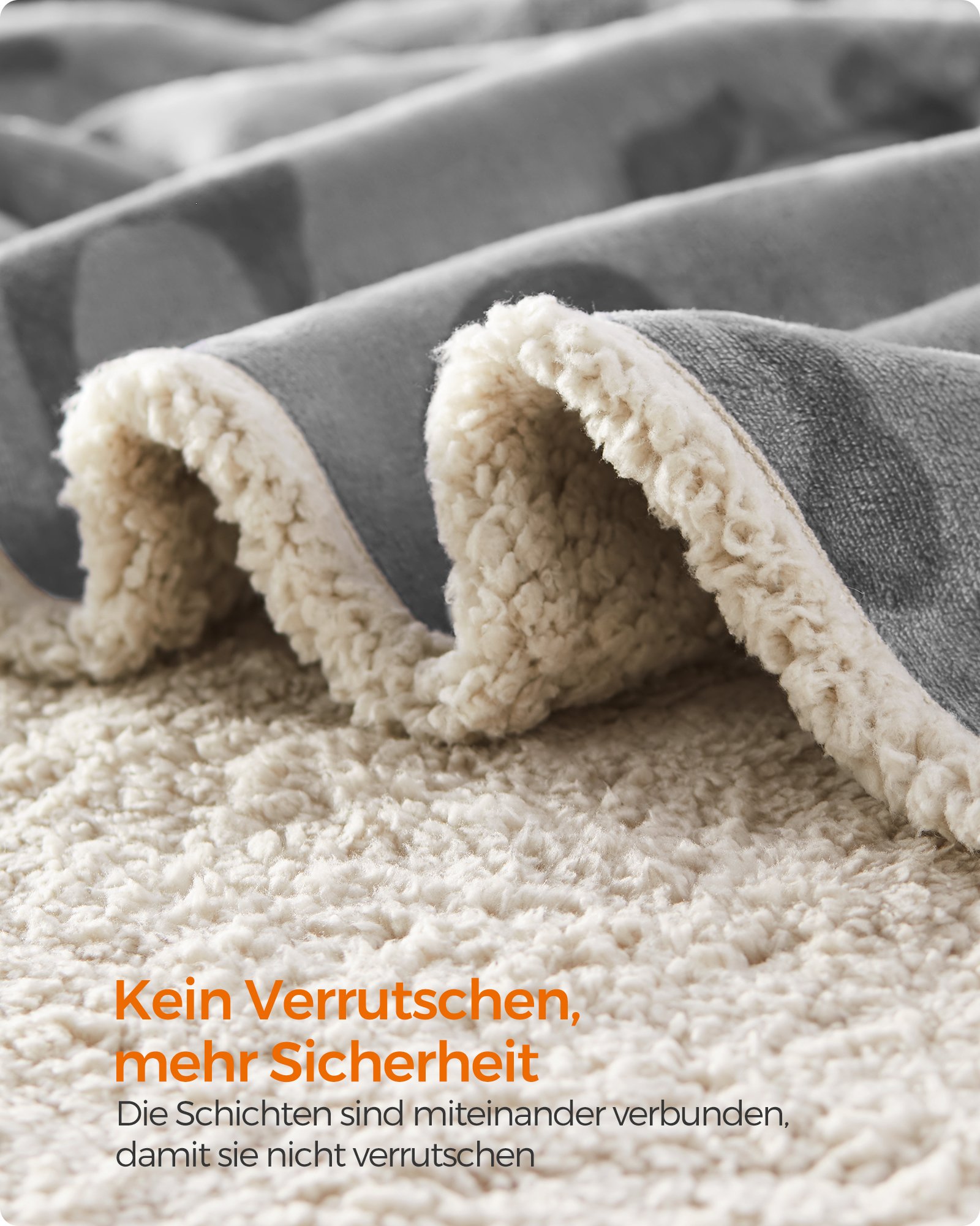 Feandrea Waterproof Dog Blanket, Sherpa Fleece Pet Blanket for Miniature Dogs, Cats, 73 x 63 cm, S, Machine Washable, Reversible Dog Couch Cover Protector, Grey PPB029G01 4 Feandrea Waterproof Dog Blanket, Sherpa Fleece Pet Blanket for Miniature Dogs, Cats, 73 x 63 cm, S, Machine Washable, Reversible Dog Couch Cover Protector, Grey PPB029G01 - Bild 4