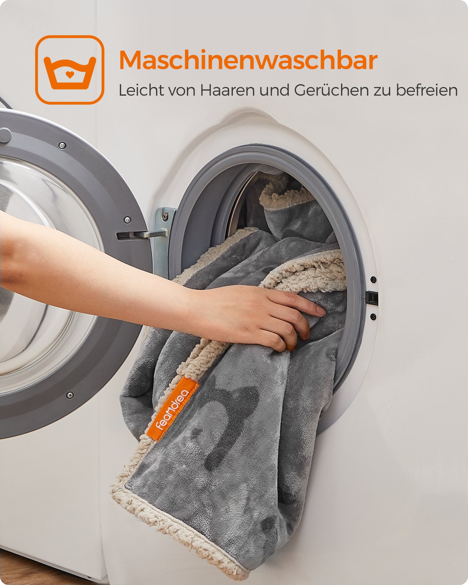 Feandrea Waterproof Dog Blanket, Sherpa Fleece Pet Blanket for Miniature Dogs, Cats, 73 x 63 cm, S, Machine Washable, Reversible Dog Couch Cover Protector, Grey PPB029G01 7 Feandrea Waterproof Dog Blanket, Sherpa Fleece Pet Blanket for Miniature Dogs, Cats, 73 x 63 cm, S, Machine Washable, Reversible Dog Couch Cover Protector, Grey PPB029G01 - Bild 7