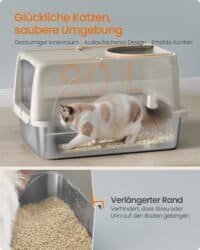 Kattlåda i rostfritt stål med fällbart lock för katter upp till 15 kg.