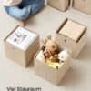 Set med 6 sandbeige förvaringslådor av non-woven tyg för organiserad förvaring.