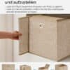 Sandbeige förvaringslådor av non-woven tyg för organiserad förvaring.