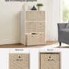Set med 6 förvaringslådor av non-woven tyg, 30x30x30 cm, sandbeige.