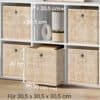 Set med 6 förvaringslådor i sandbeige av non-woven tyg.