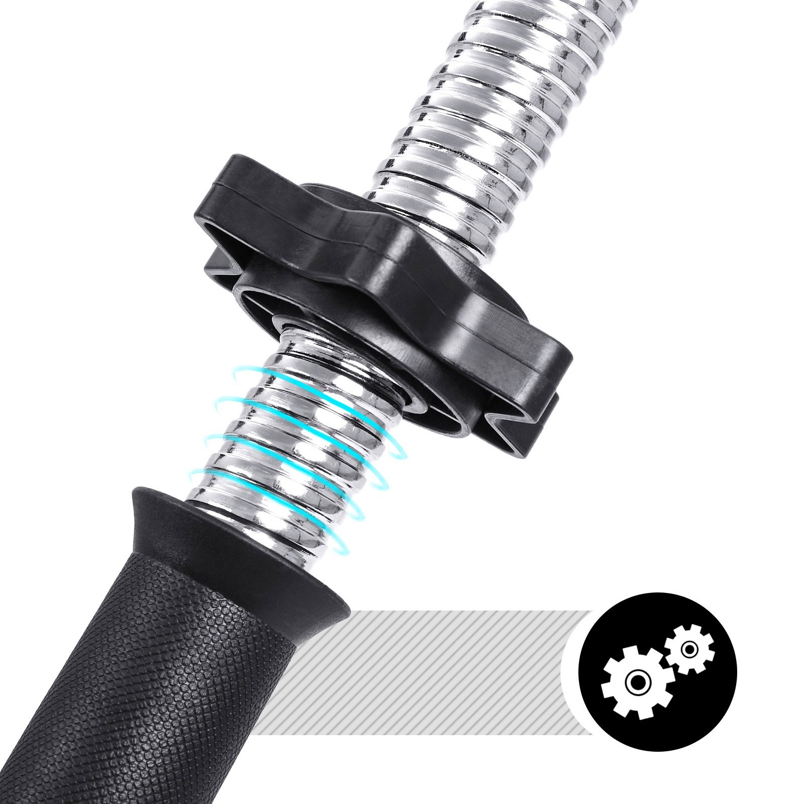 SONGMICS 2-in-1 Dumbbells Set, 2 x 10 kg Adjustable Dumbbells with Extra Barbell Bar, Plastic-Coated Weight Plates, Fitness Exercise, Home Gym, Black SYL20HBK 3 SONGMICS 2-in-1 Dumbbells Set, 2 x 10 kg Adjustable Dumbbells with Extra Barbell Bar, Plastic-Coated Weight Plates, Fitness Exercise, Home Gym, Black SYL20HBK - Bild 3