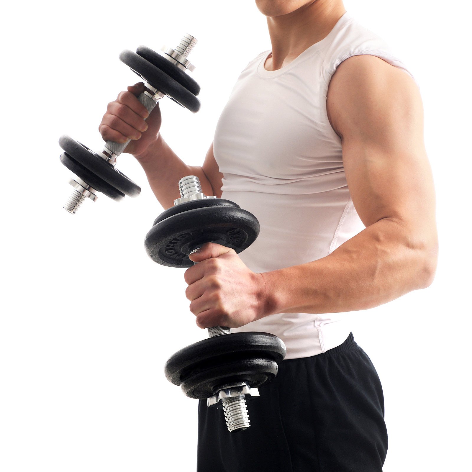 SONGMICS 2-in-1 Dumbbells Set, 2 x 15 kg Cast Iron Adjustable Weights, with Extra Steel Barbell Bar, Fitness Training, Weight Lifting, at Home Gym, Black SYL30LBK 3 SONGMICS 2-in-1 Dumbbells Set, 2 x 15 kg Cast Iron Adjustable Weights, with Extra Steel Barbell Bar, Fitness Training, Weight Lifting, at Home Gym, Black SYL30LBK - Bild 3