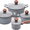 Set med 8 kokkärlsset i granit, induktion/gassten, för ugn