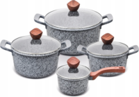 Set med 8 kokkärlsset i granit, induktion/gassten, för ugn