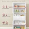 VASAGLE BBC563W01 Bathroom Cabinet with 2 Drawers Adjustable Shelves Open Compartment 30 x 60 x 170 cm Cloud White - Bild 2
