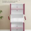 VASAGLE BBC563W01 Bathroom Cabinet with 2 Drawers Adjustable Shelves Open Compartment 30 x 60 x 170 cm Cloud White - Bild 3