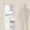 VASAGLE BBC563W01 Bathroom Cabinet with 2 Drawers Adjustable Shelves Open Compartment 30 x 60 x 170 cm Cloud White - Bild 5