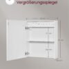 Väggskåp för badrum med spegel, LED och vit finish - Bild 7