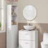 VASAGLE Custos Collection BBK520WB01 Vanity Unit with 2 Large Drawers, Bathroom Cabinet, High Feet, for Sink without Column, 30 x 60 x 63.8 cm, Cloud White
