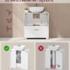 VASAGLE Custos Collection BBK520WB01 Vanity Unit with 2 Large Drawers, Bathroom Cabinet, High Feet, for Sink without Column, 30 x 60 x 63.8 cm, Cloud White - Bild 4