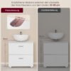 VASAGLE Custos Collection BBK520WB01 Vanity Unit with 2 Large Drawers, Bathroom Cabinet, High Feet, for Sink without Column, 30 x 60 x 63.8 cm, Cloud White - Bild 6