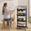 SONGMICS 4-Tier Storage Trolley, Rolling Trolley with Handle, 2 Small Organisers, Steel Frame, Steel Baskets, Utility Cart, Easy Assembly, for Bathroom Laundry Room, Black BSC077BZ01 - Bild 2