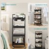 SONGMICS 4-Tier Storage Trolley, Rolling Trolley with Handle, 2 Small Organisers, Steel Frame, Steel Baskets, Utility Cart, Easy Assembly, for Bathroom Laundry Room, Black BSC077BZ01 - Bild 4