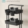 SONGMICS 4-Tier Storage Trolley, Rolling Trolley with Handle, 2 Small Organisers, Steel Frame, Steel Baskets, Utility Cart, Easy Assembly, for Bathroom Laundry Room, Black BSC077BZ01 - Bild 5