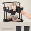 SONGMICS 4-Tier Storage Trolley, Rolling Trolley with Handle, 2 Small Organisers, Steel Frame, Steel Baskets, Utility Cart, Easy Assembly, for Bathroom Laundry Room, Black BSC077BZ01 - Bild 6